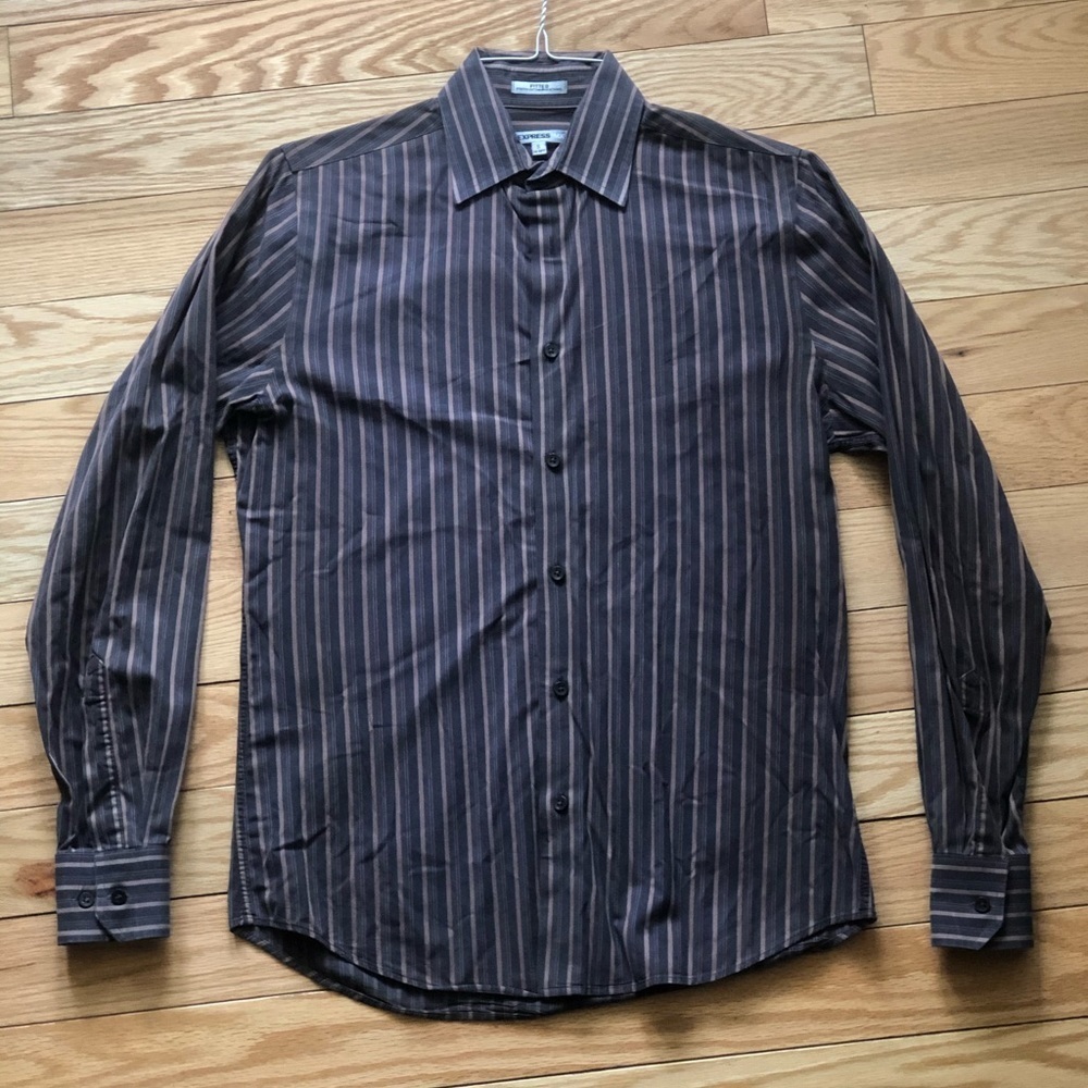 Men’s vintage Express 1MX Fitted Stretch Cotton Button Top
